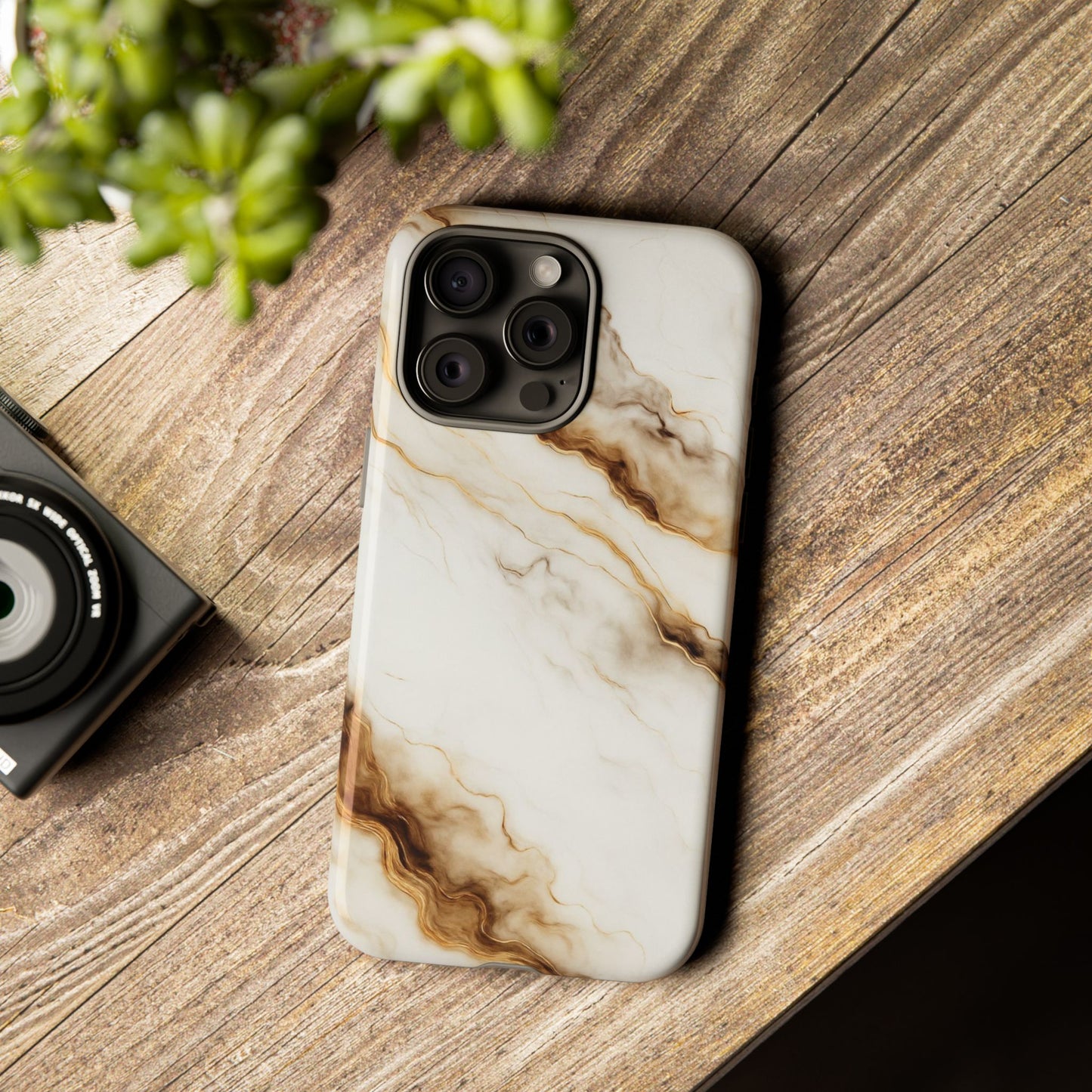 Phone Case Marble – Elegant Luxury Phone Cover, Sleek Design, Brown Beige Marble Pattern