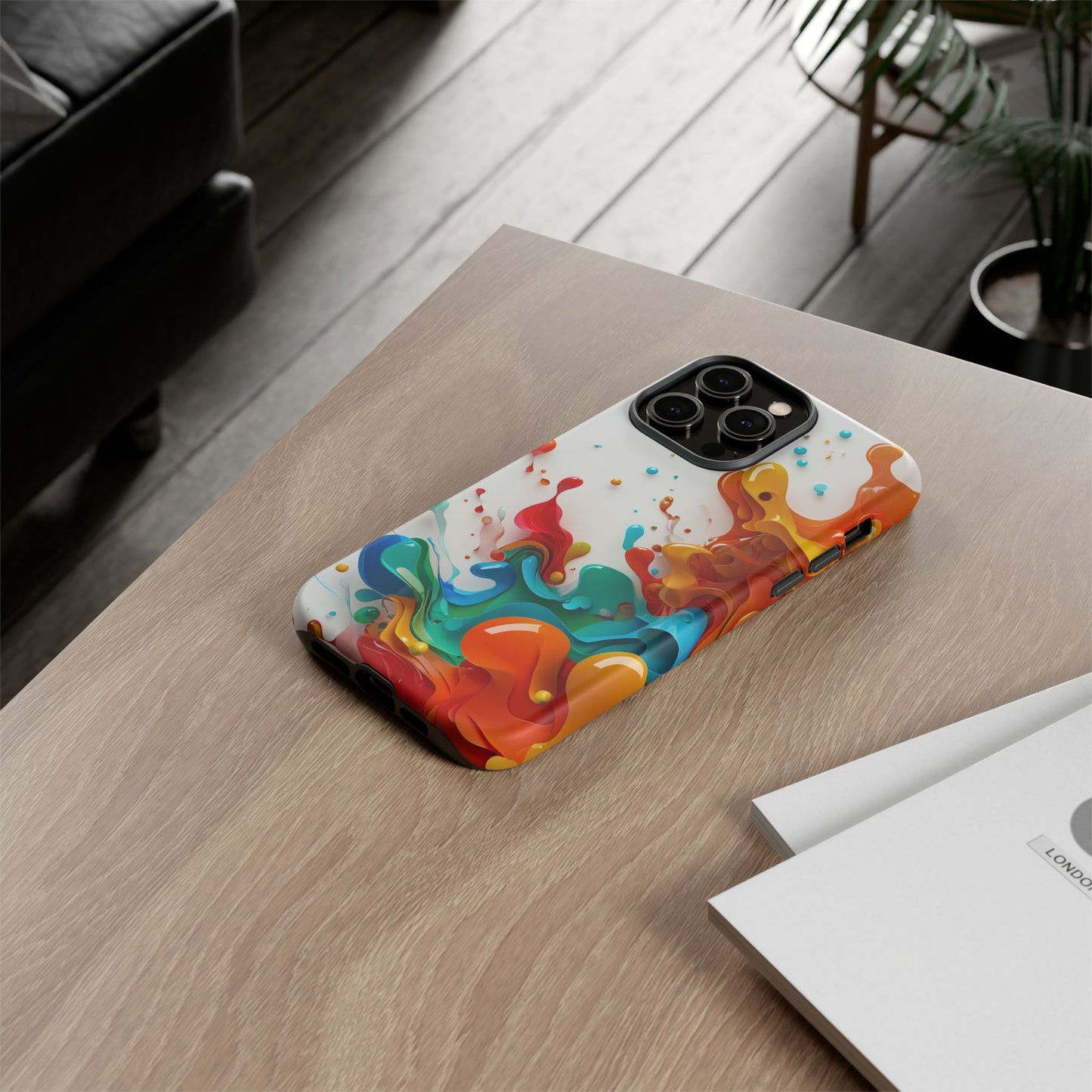 Vibrant Abstract Splash Phone Case – Colorful Artistic Design, Shockproof & Scratch-Resistant