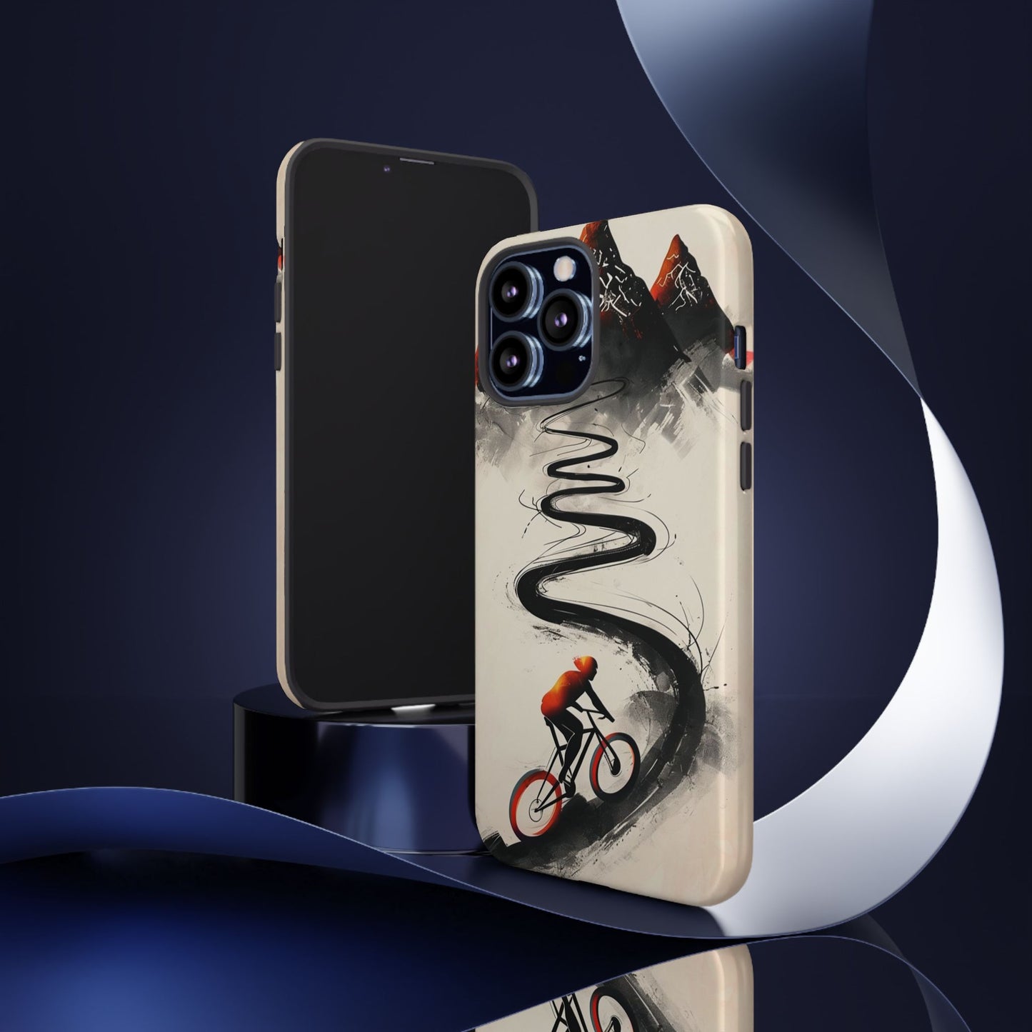 Phone Case Cyclist Climbing Mountain Road – Outdoor Adventure Protective Cover