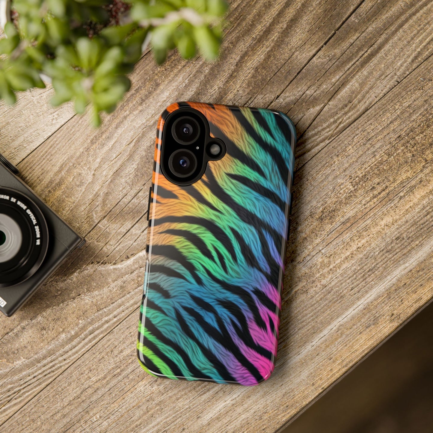 Rainbow Zebra iPhone Case – Colorful Animal Pattern Protective Cover