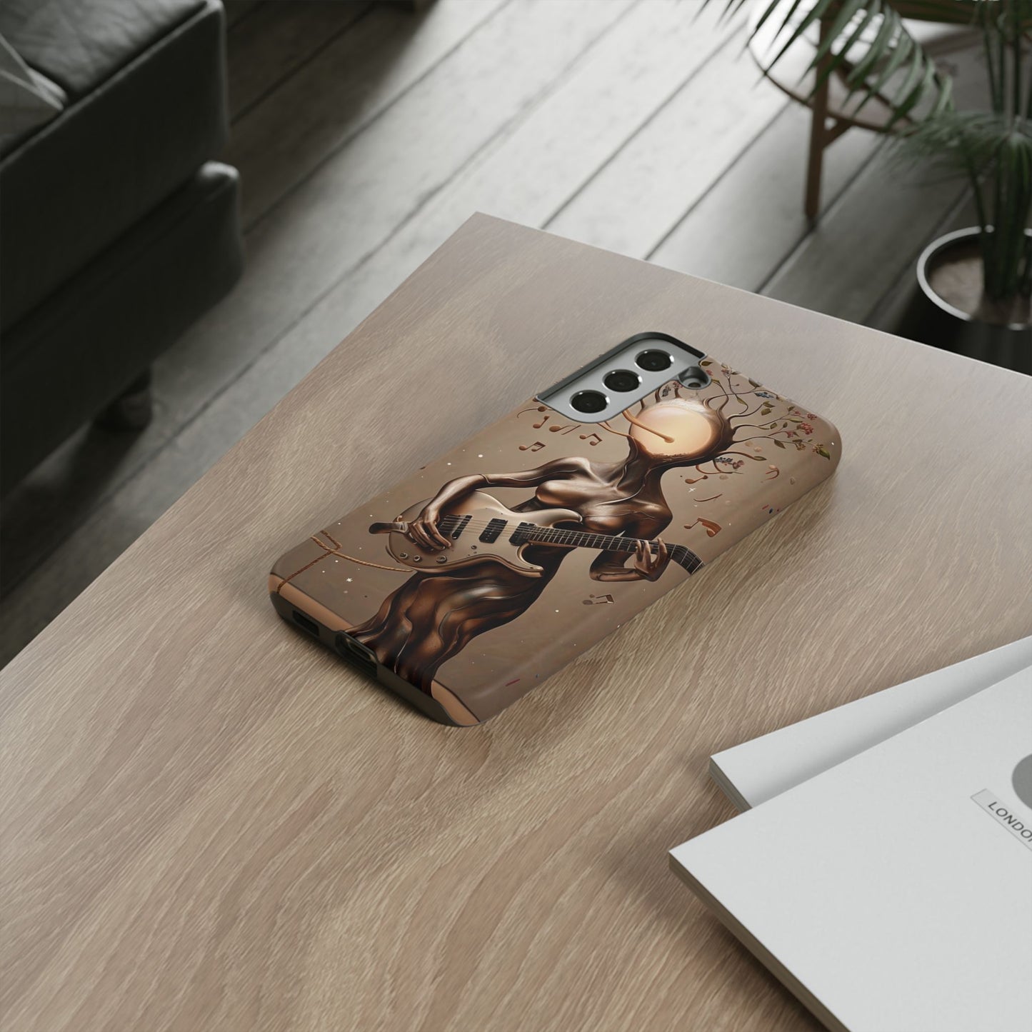 Phone Case Psychedelic Guitar Girl - Surreal Aesthetic Gift for Music Lovers & Art Fans