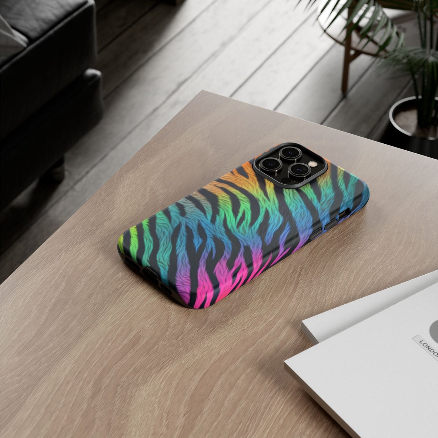 Rainbow Zebra iPhone Case – Colorful Animal Pattern Protective Cover