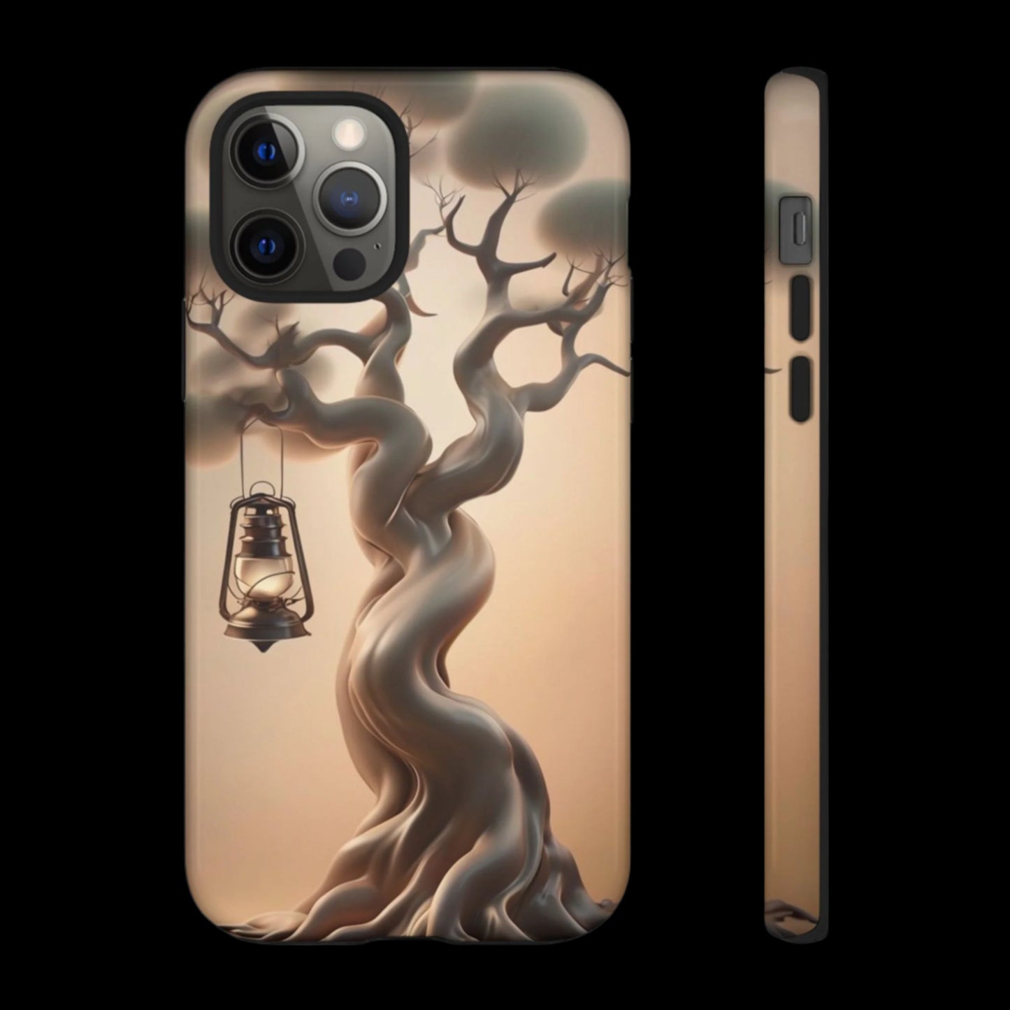 Phone Case Whispers of Hope – Elegant Tree & Lantern - Unique Nature-Inspired Design