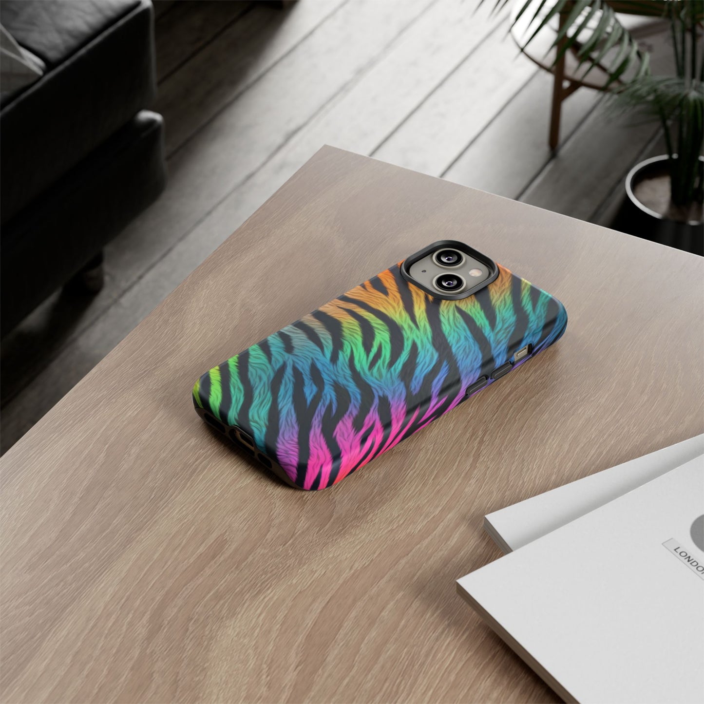 Rainbow Zebra iPhone Case – Colorful Animal Pattern Protective Cover