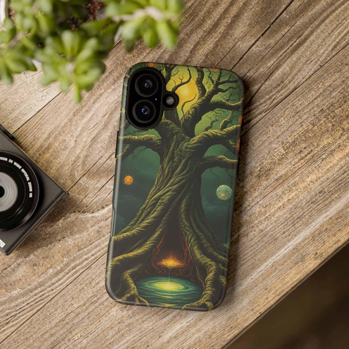 Phone Case Fantasy Tree Universe – Artistic iPhone Cover with Cosmic Design