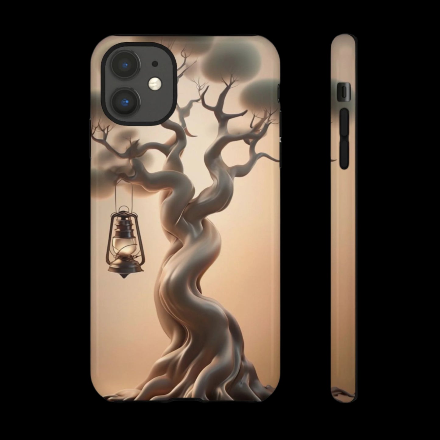 Phone Case Whispers of Hope – Elegant Tree & Lantern - Unique Nature-Inspired Design