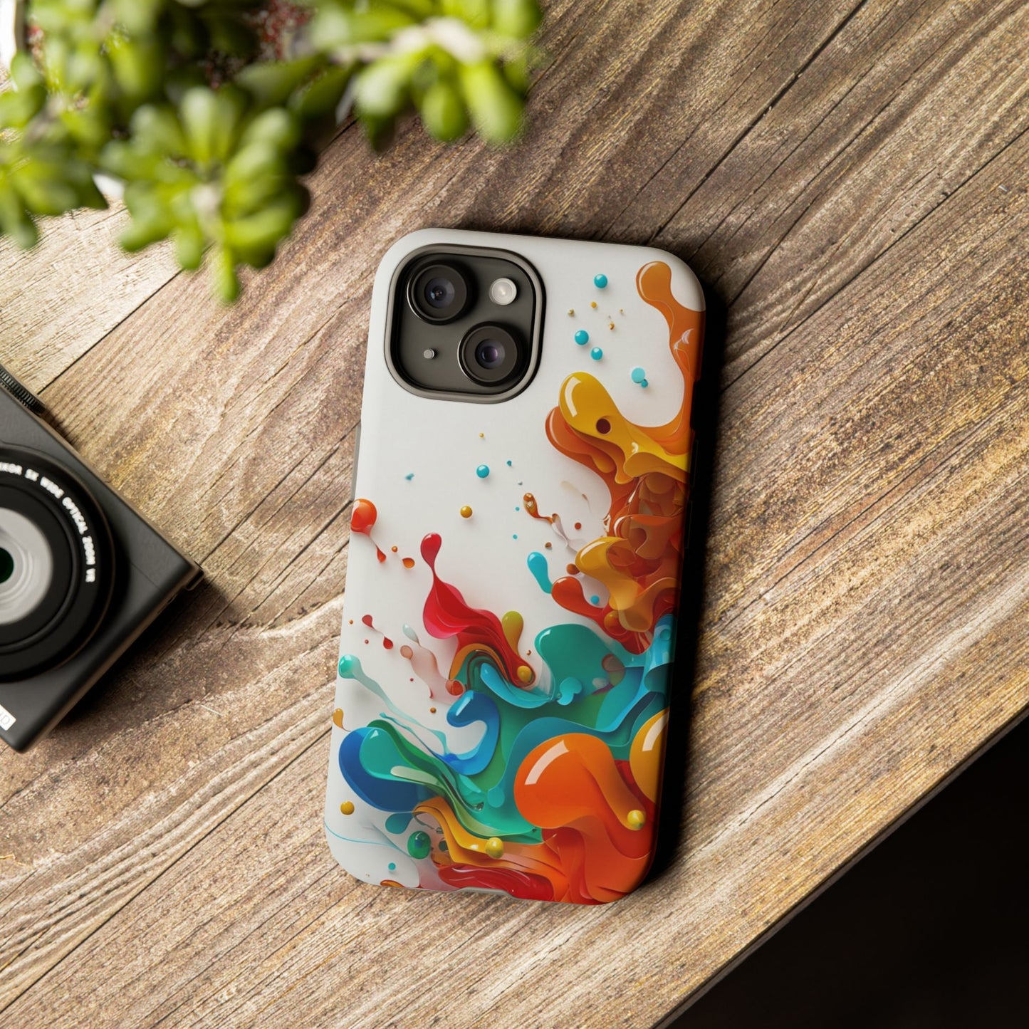 Vibrant Abstract Splash Phone Case – Colorful Artistic Design, Shockproof & Scratch-Resistant