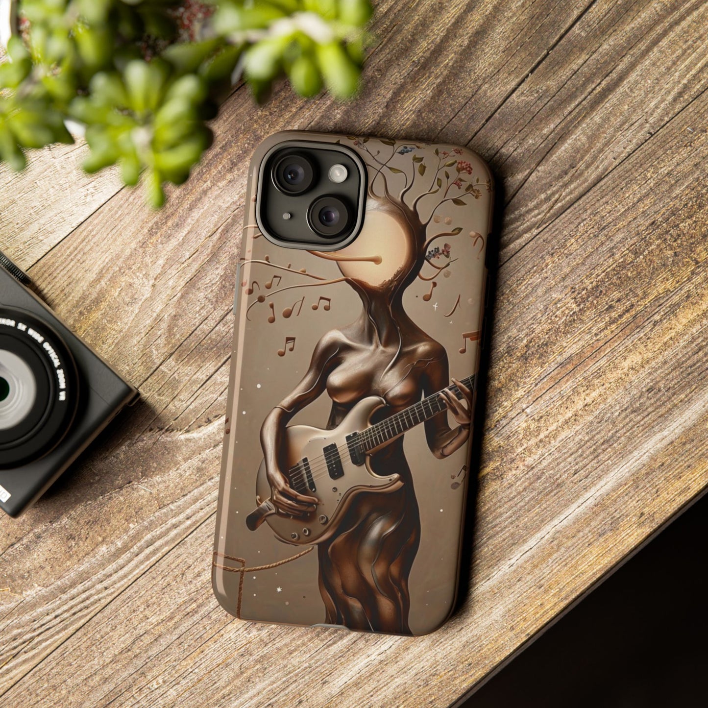 Phone Case Psychedelic Guitar Girl - Surreal Aesthetic Gift for Music Lovers & Art Fans