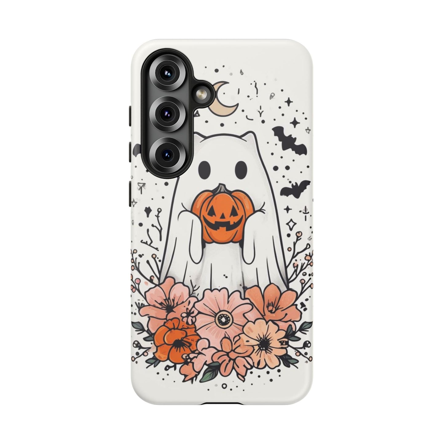 Halloween Phone Case with Ghost and Jack-O'-Lantern Design for Spooky Festive Style
