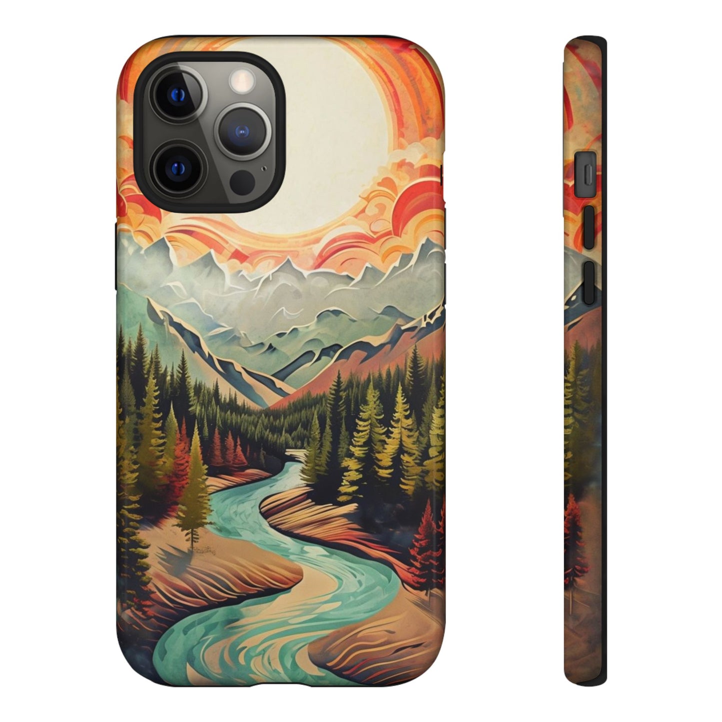 Phone Case Nature – Colorful Mountain Landscape Phone Cover – Artistic Wilderness Design