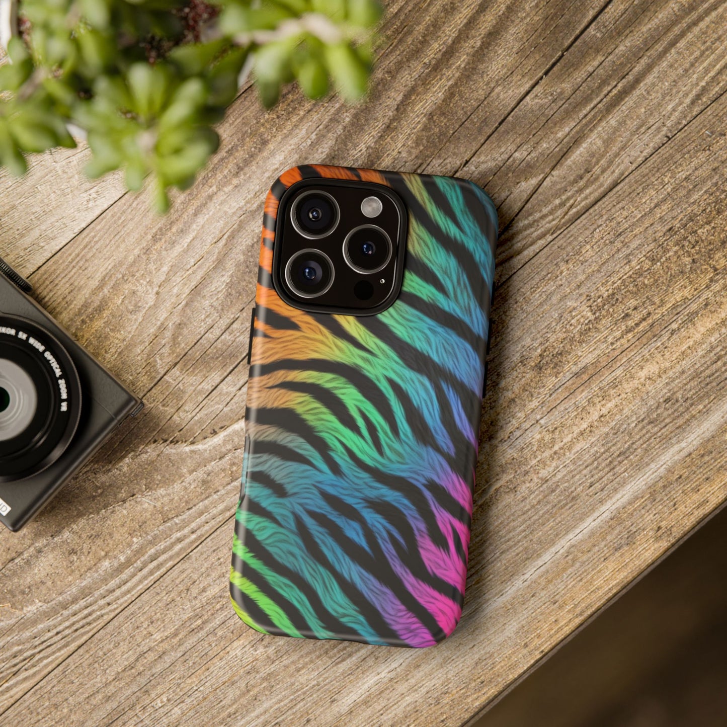 Rainbow Zebra iPhone Case – Colorful Animal Pattern Protective Cover