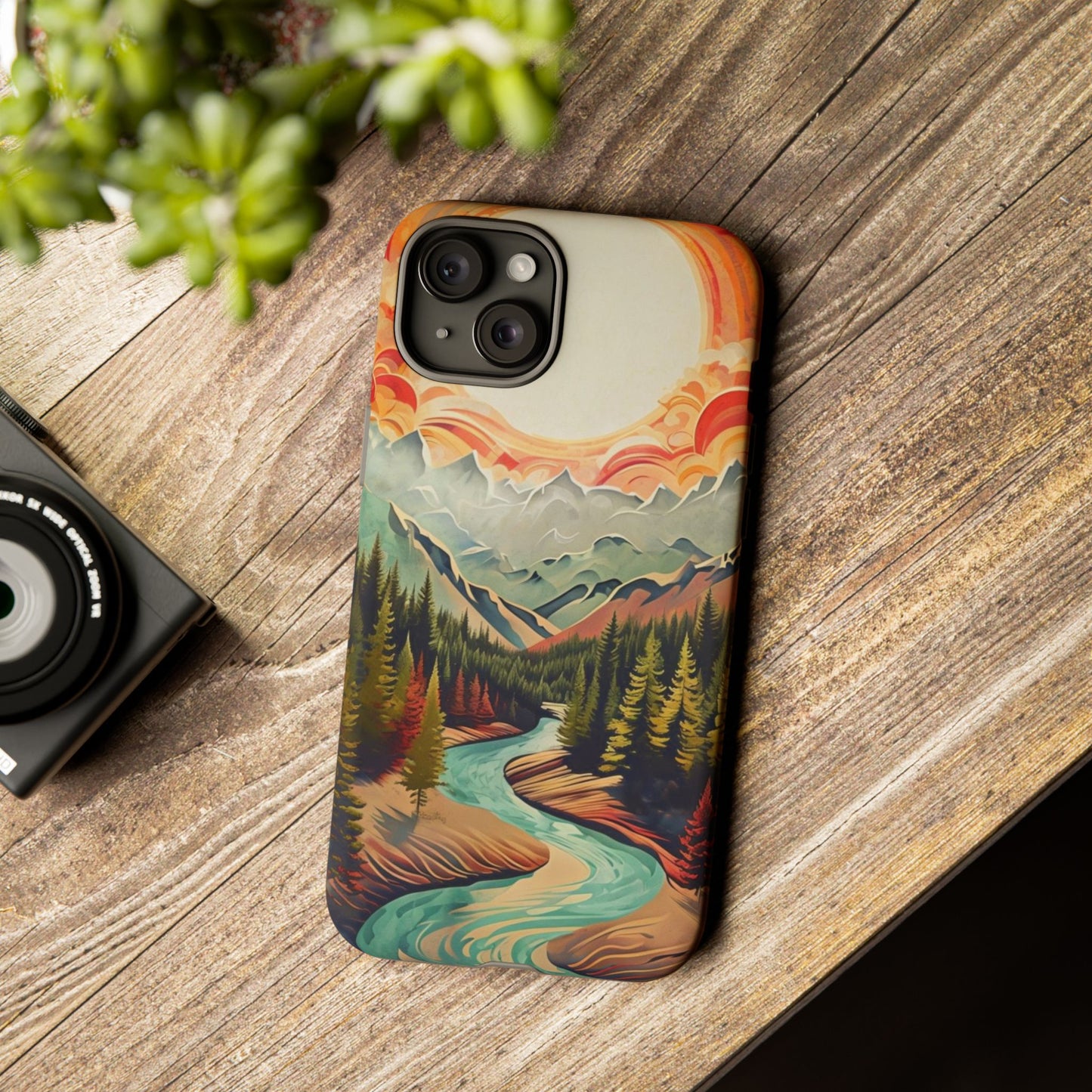 Phone Case Nature – Colorful Mountain Landscape Phone Cover – Artistic Wilderness Design