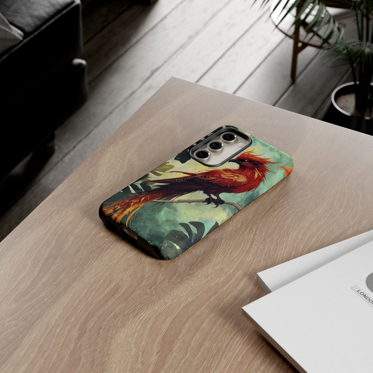 Phone Case Red Phoenix – Mythical Bird Design Symbolizing Rebirth and Strength