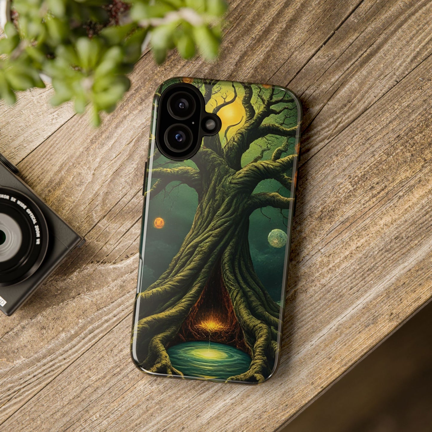 Phone Case Fantasy Tree Universe – Artistic iPhone Cover with Cosmic Design