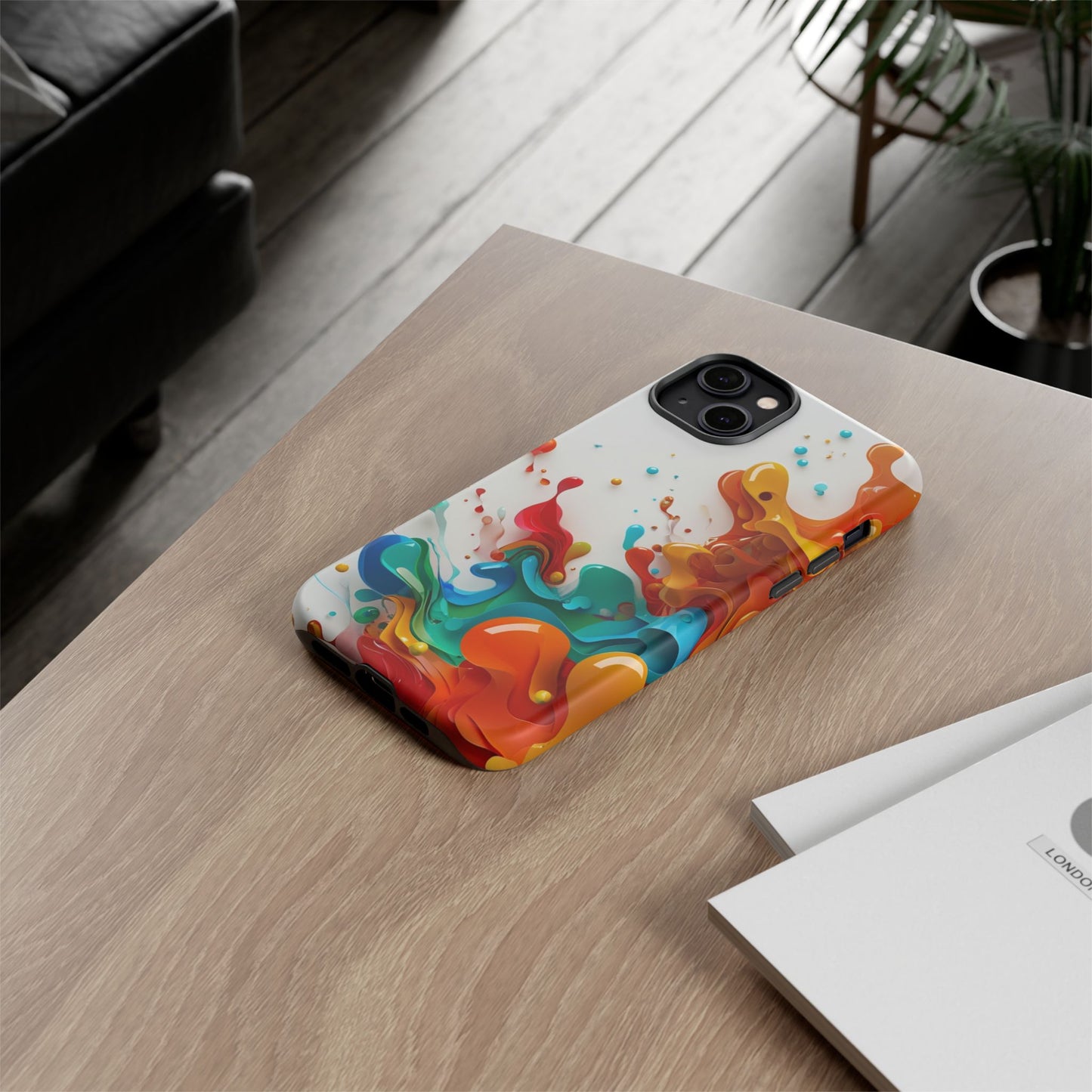 Vibrant Abstract Splash Phone Case – Colorful Artistic Design, Shockproof & Scratch-Resistant