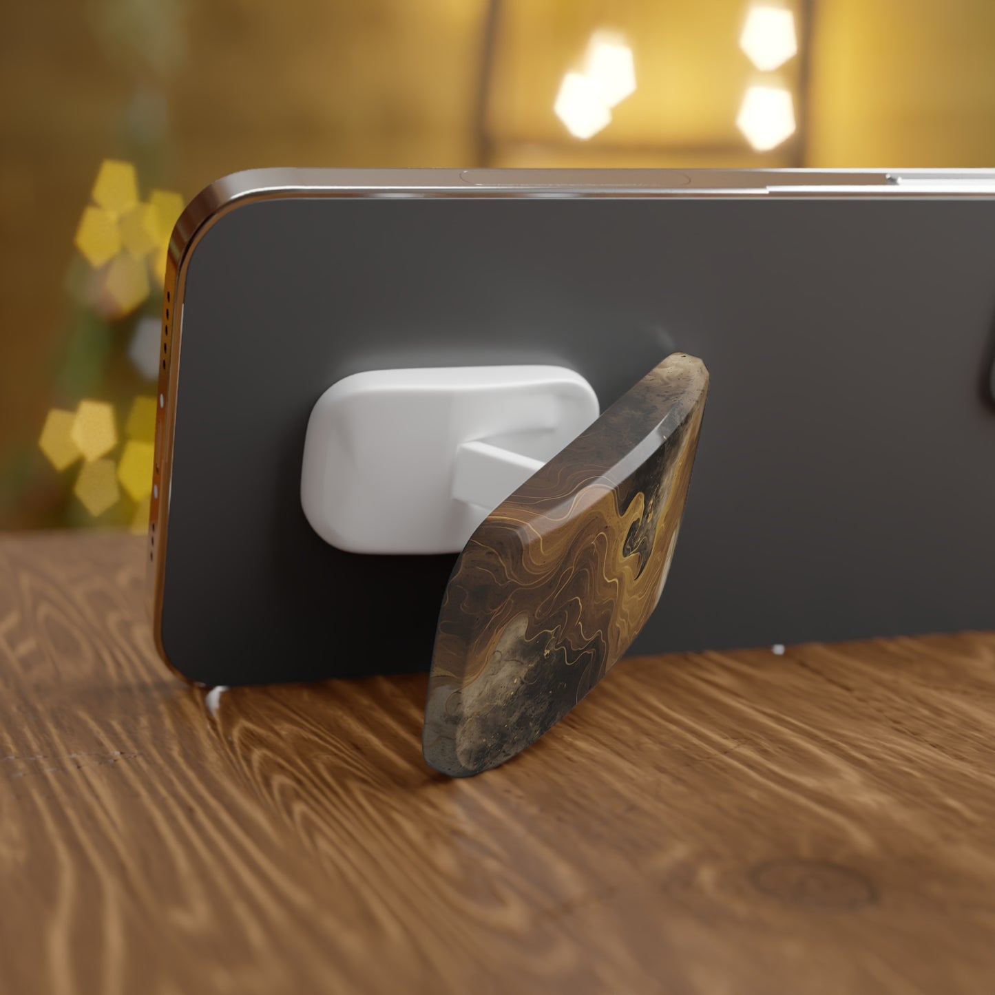 Stylish Swirl Marble Phone Stand - Elegant Adhesive Grip & Kickstand for Smartphones