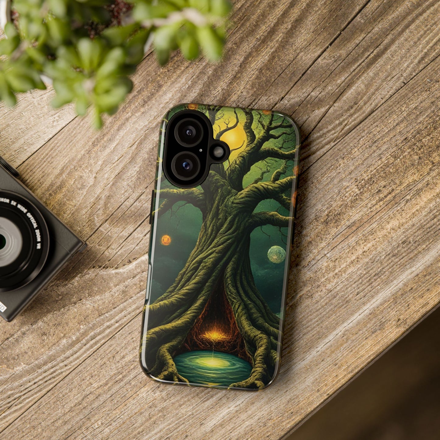 Phone Case Fantasy Tree Universe – Artistic iPhone Cover with Cosmic Design