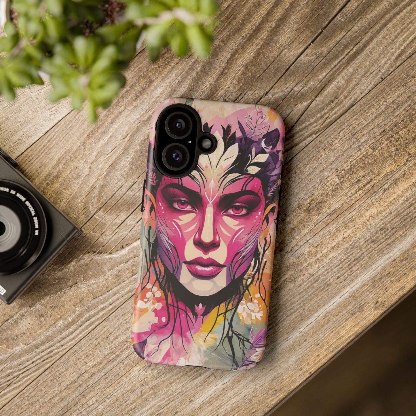 Phone Case Mystic Nature Goddess – Abstract Floral Art for iPhone