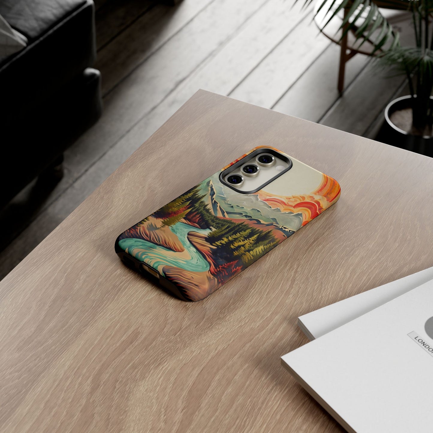 Phone Case Nature – Colorful Mountain Landscape Phone Cover – Artistic Wilderness Design