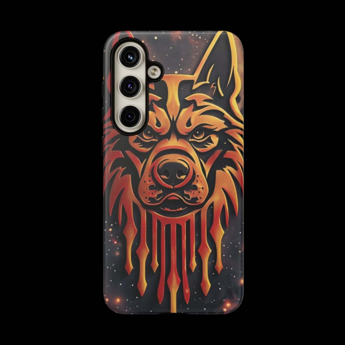 Phone Case Tribal Dog – Fierce Galaxy Design for Dog Lovers