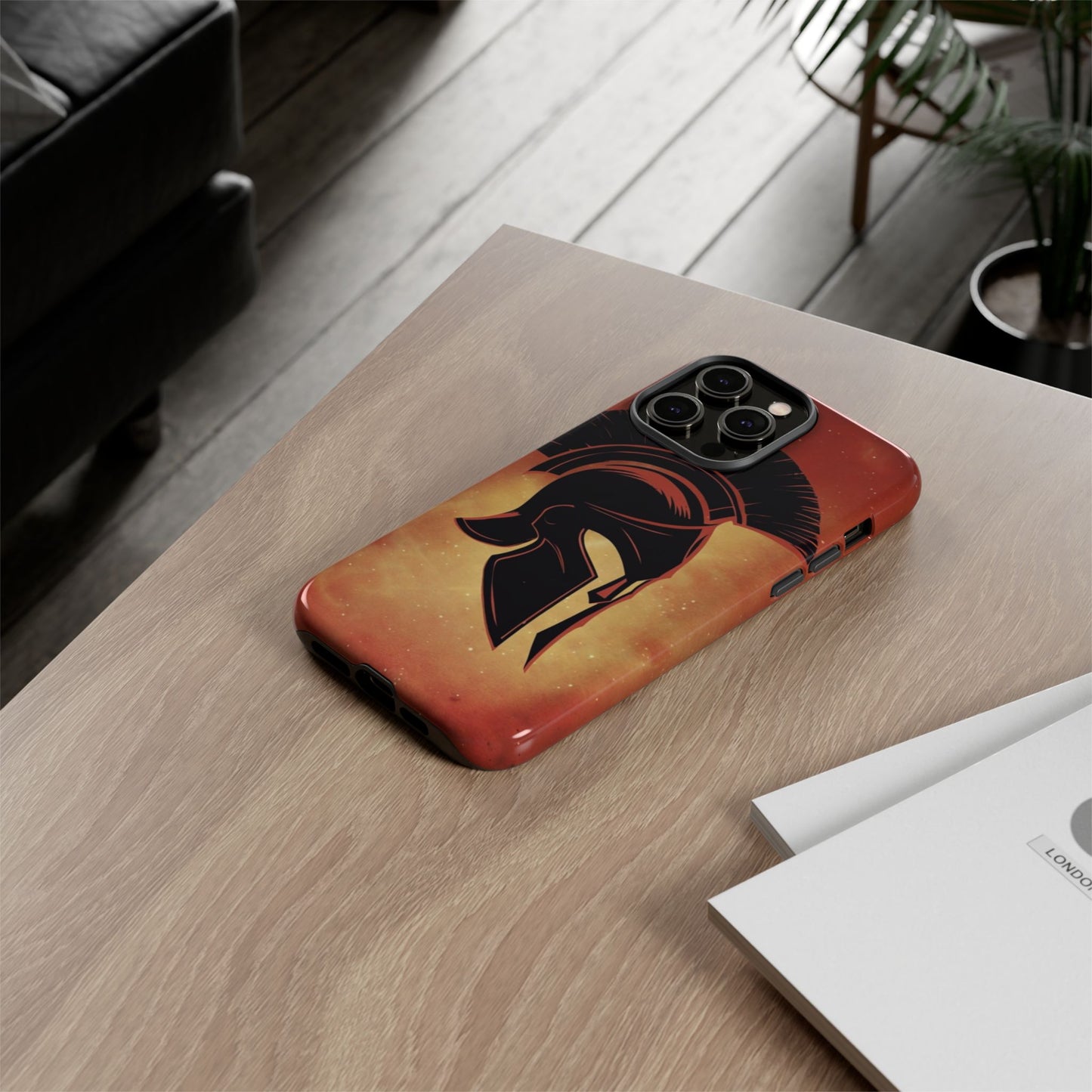 Spartan Warrior Phone Case – Durable Protective Cover with Ancient Helmet Design