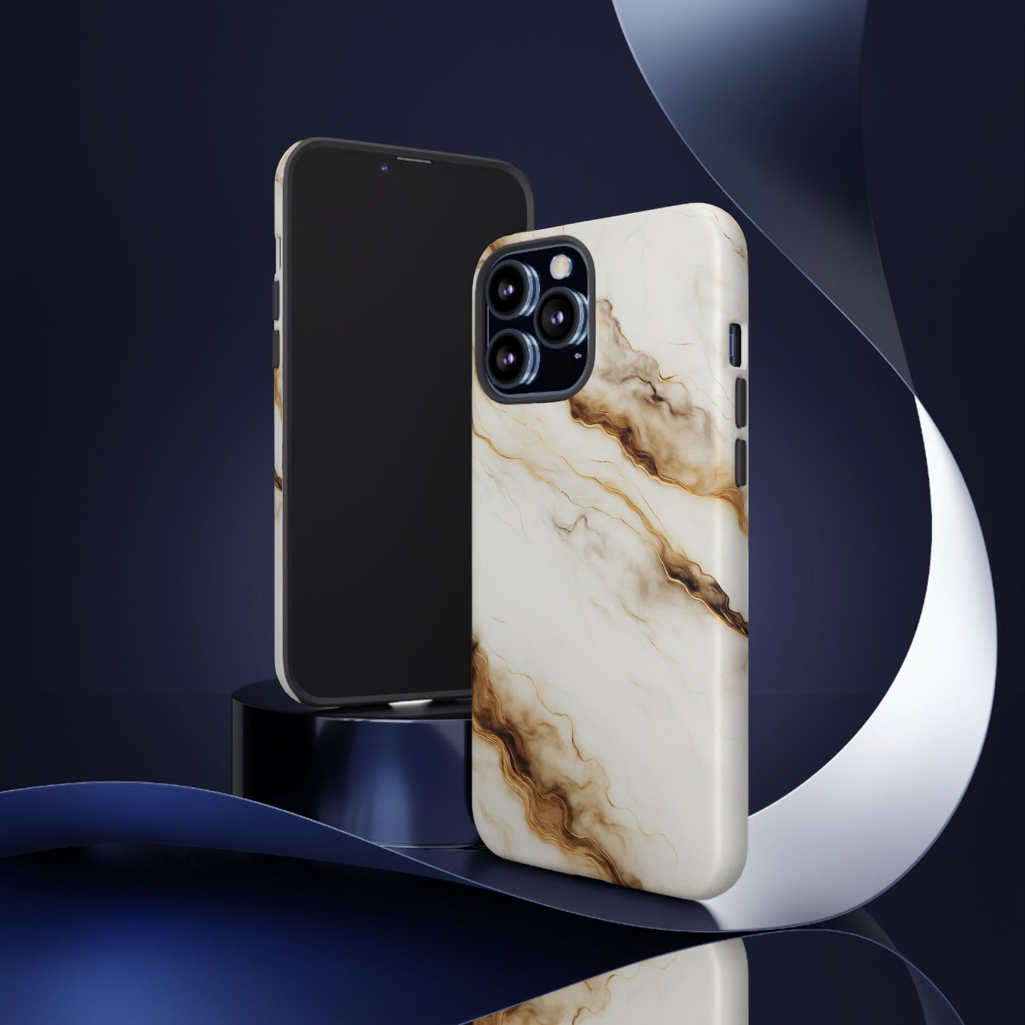 Phone Case Marble – Elegant Luxury Phone Cover, Sleek Design, Brown Beige Marble Pattern