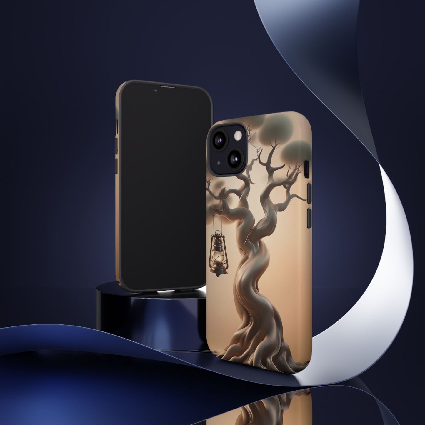 Phone Case Whispers of Hope – Elegant Tree & Lantern - Unique Nature-Inspired Design