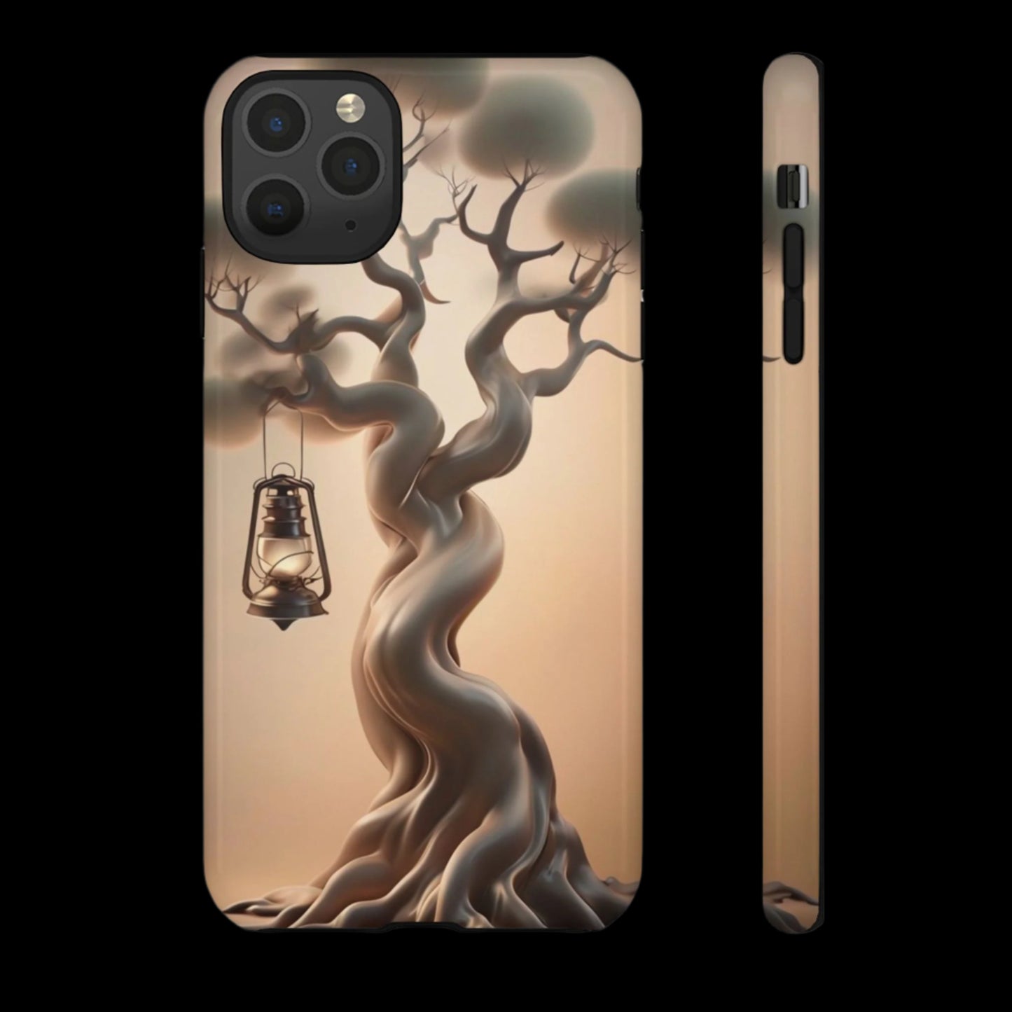 Phone Case Whispers of Hope – Elegant Tree & Lantern - Unique Nature-Inspired Design