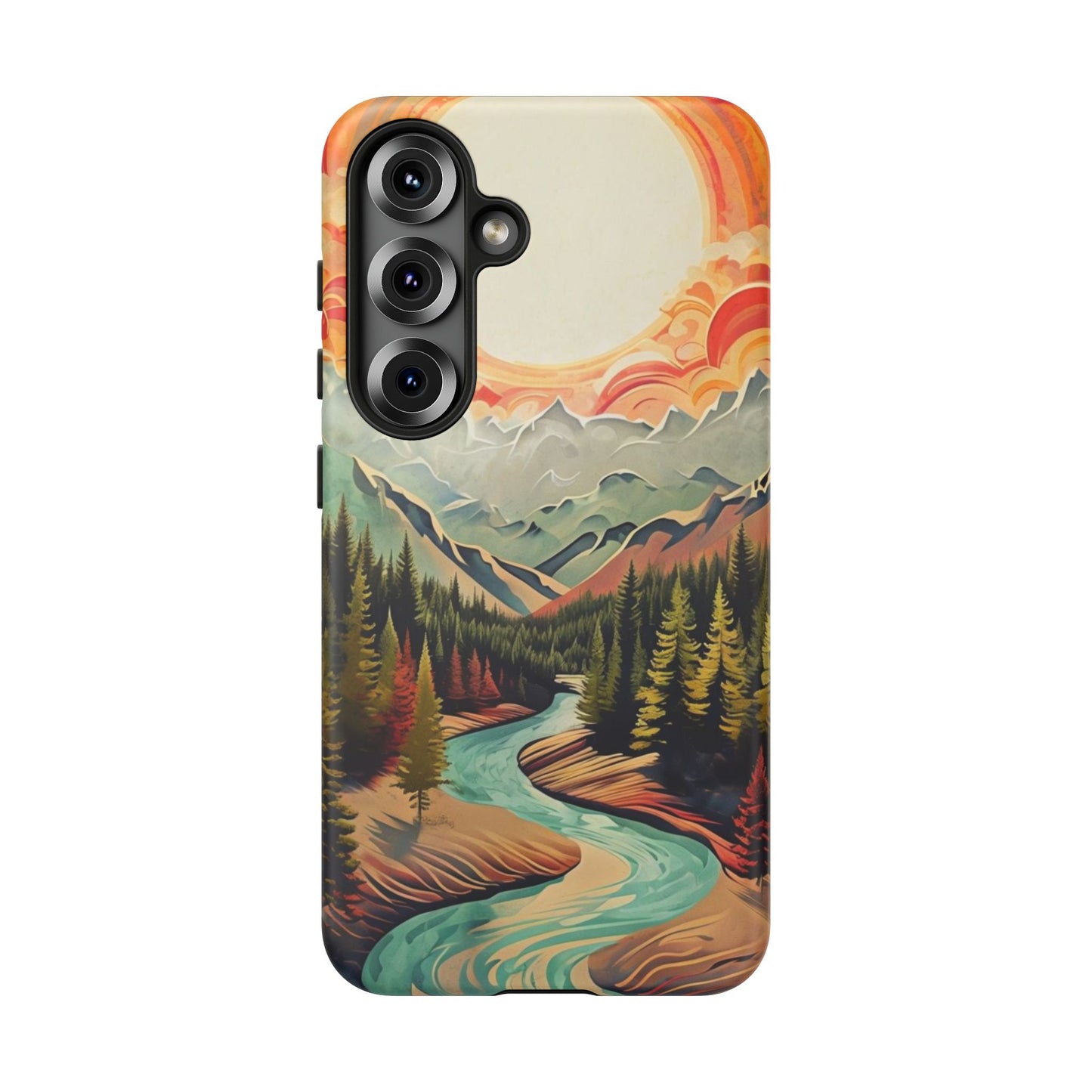 Phone Case Nature – Colorful Mountain Landscape Phone Cover – Artistic Wilderness Design