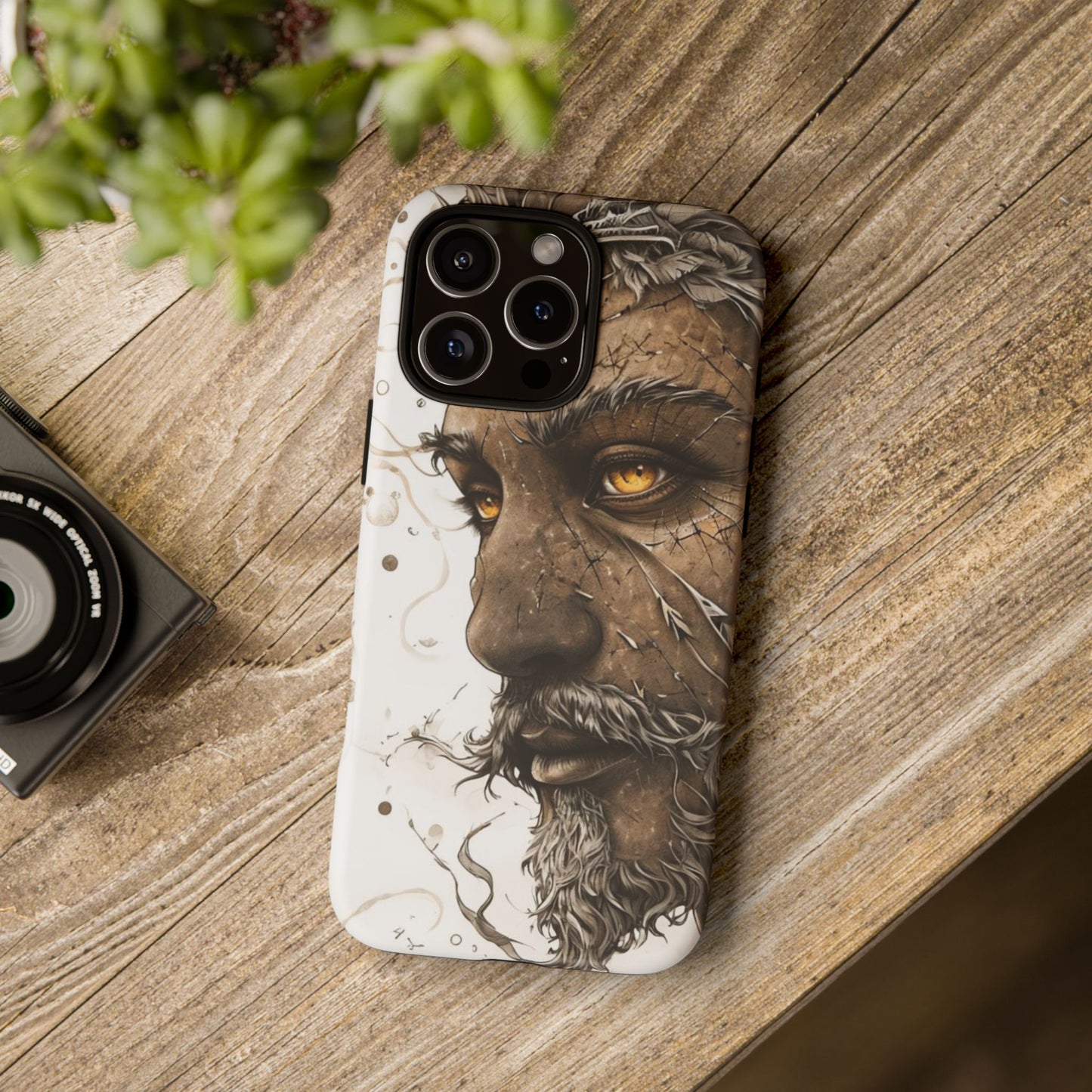 Phone Case Mystical Deity Portrait with Powerful Serene Expression and Ethereal Hues