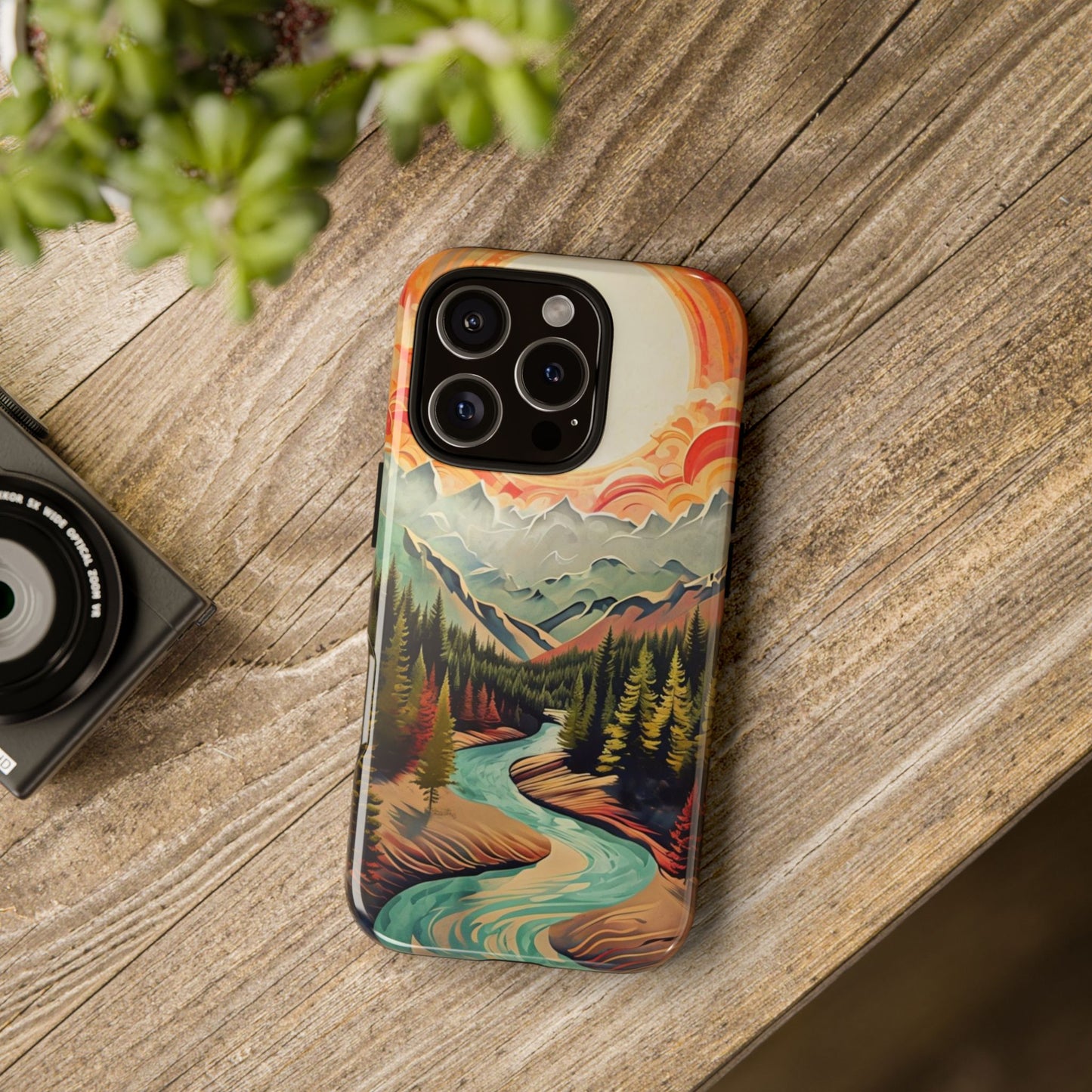 Phone Case Nature – Colorful Mountain Landscape Phone Cover – Artistic Wilderness Design