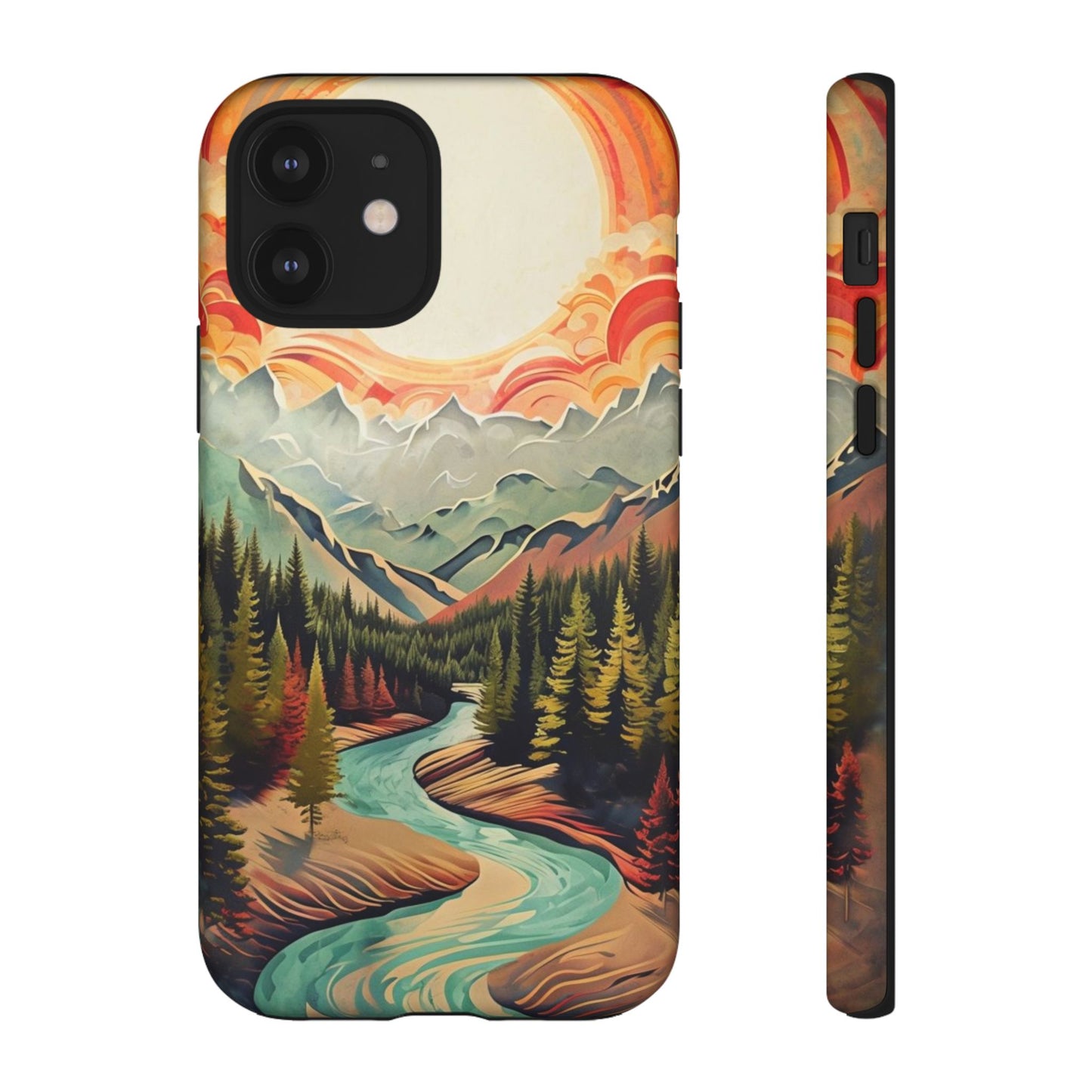 Phone Case Nature – Colorful Mountain Landscape Phone Cover – Artistic Wilderness Design