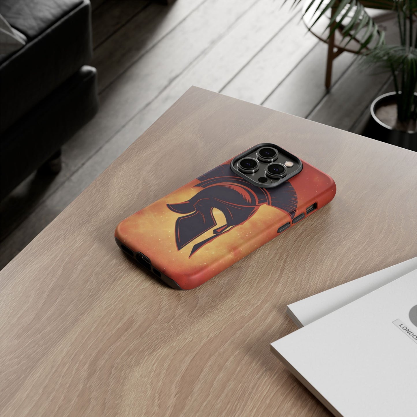 Spartan Warrior Phone Case – Durable Protective Cover with Ancient Helmet Design