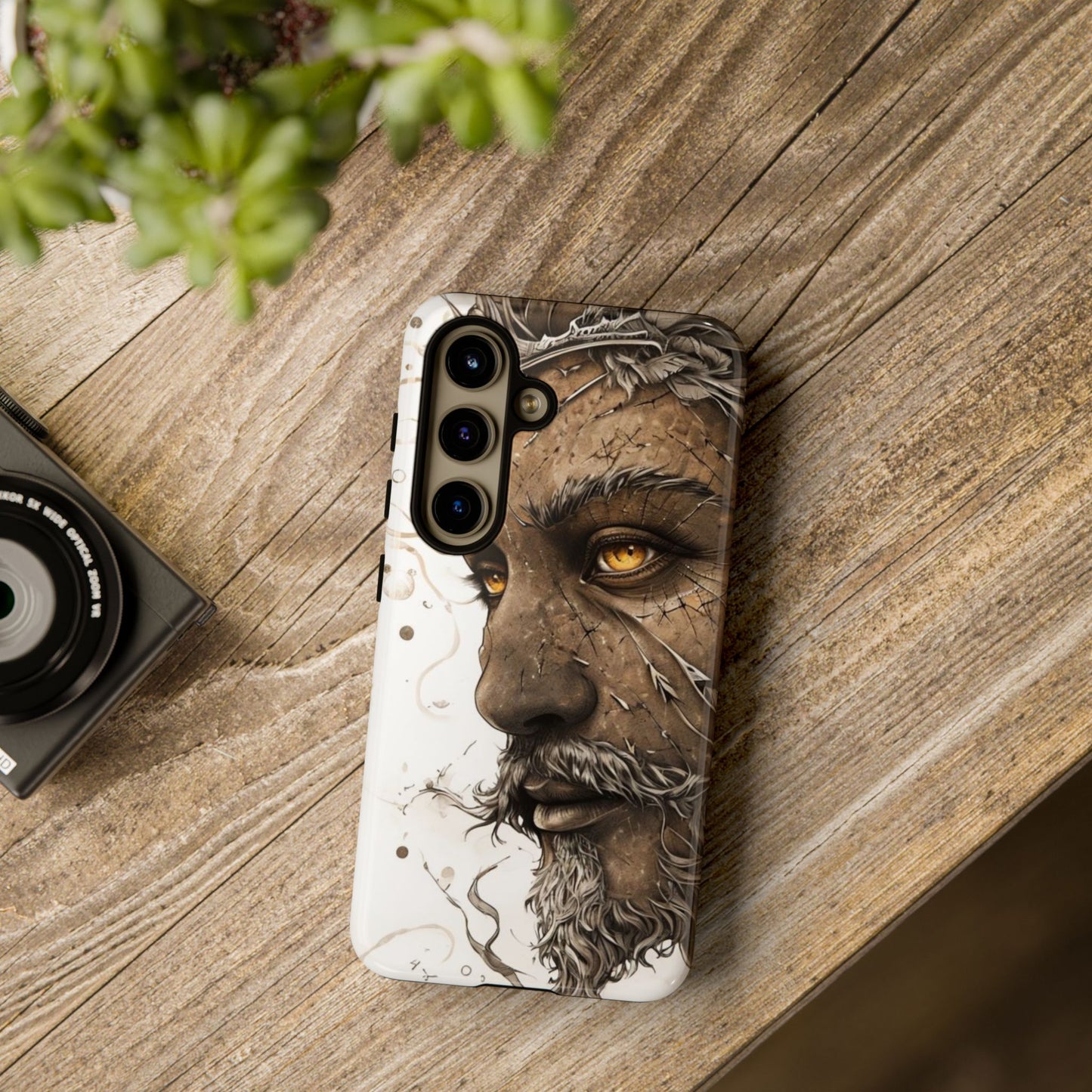 Phone Case Mystical Deity Portrait with Powerful Serene Expression and Ethereal Hues