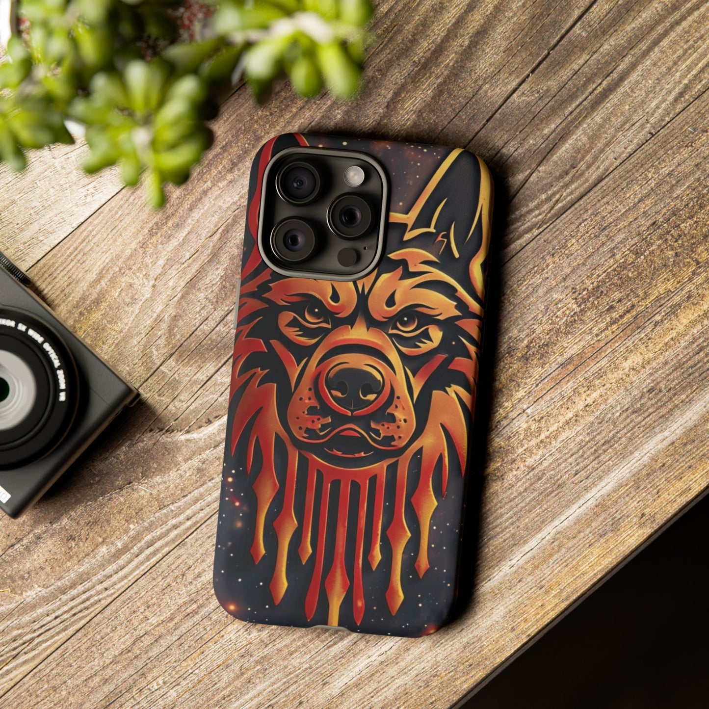 Phone Case Tribal Dog – Fierce Galaxy Design for Dog Lovers