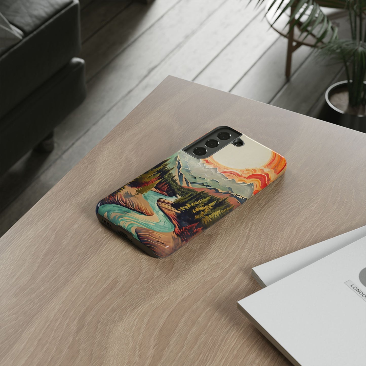 Phone Case Nature – Colorful Mountain Landscape Phone Cover – Artistic Wilderness Design