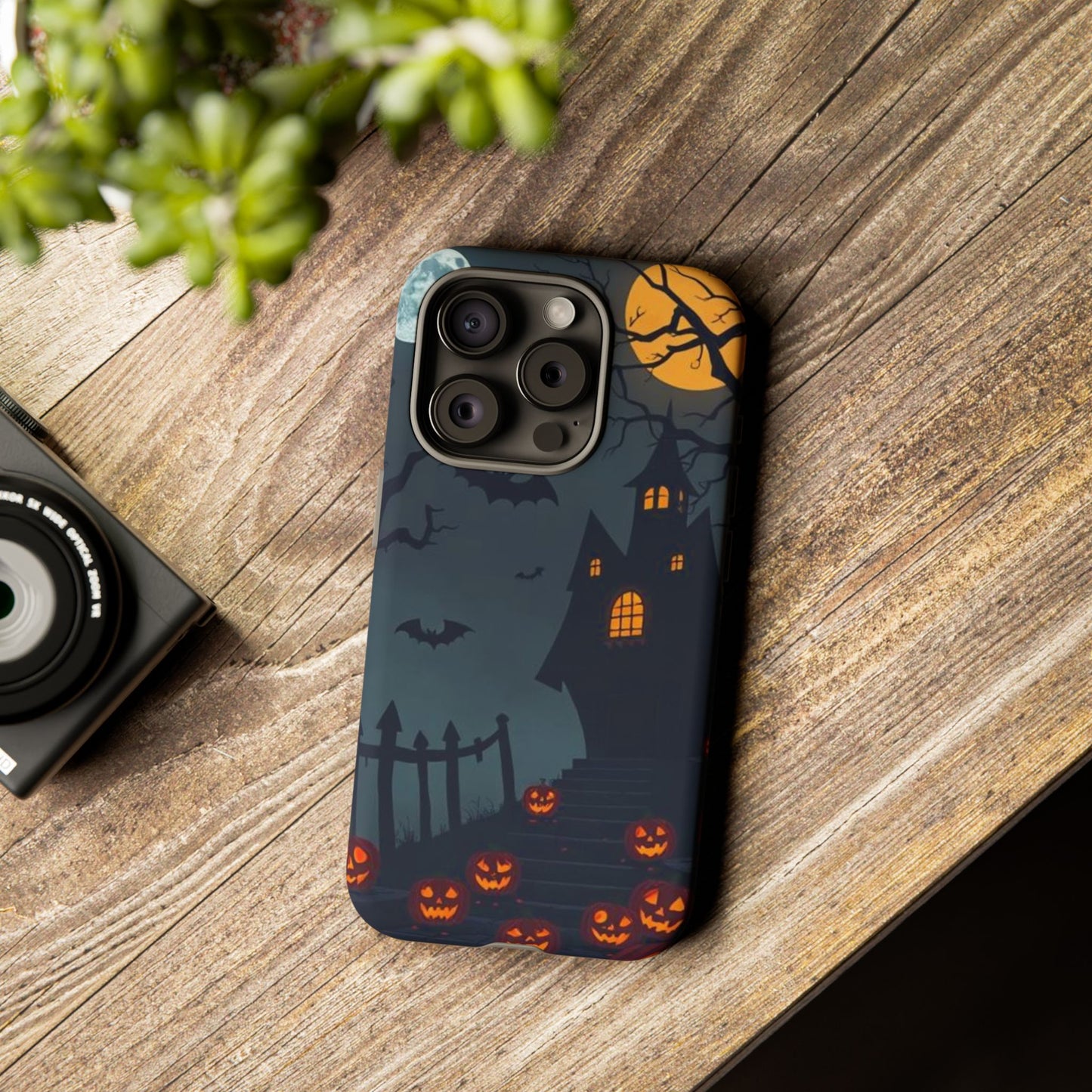 Halloween Haunted House & Jack-o'-Lantern Phone Case – Spooky Fall Phone Accessory