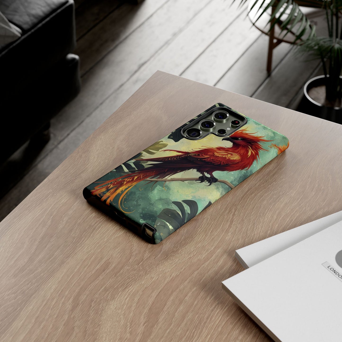 Phone Case Red Phoenix – Mythical Bird Design Symbolizing Rebirth and Strength