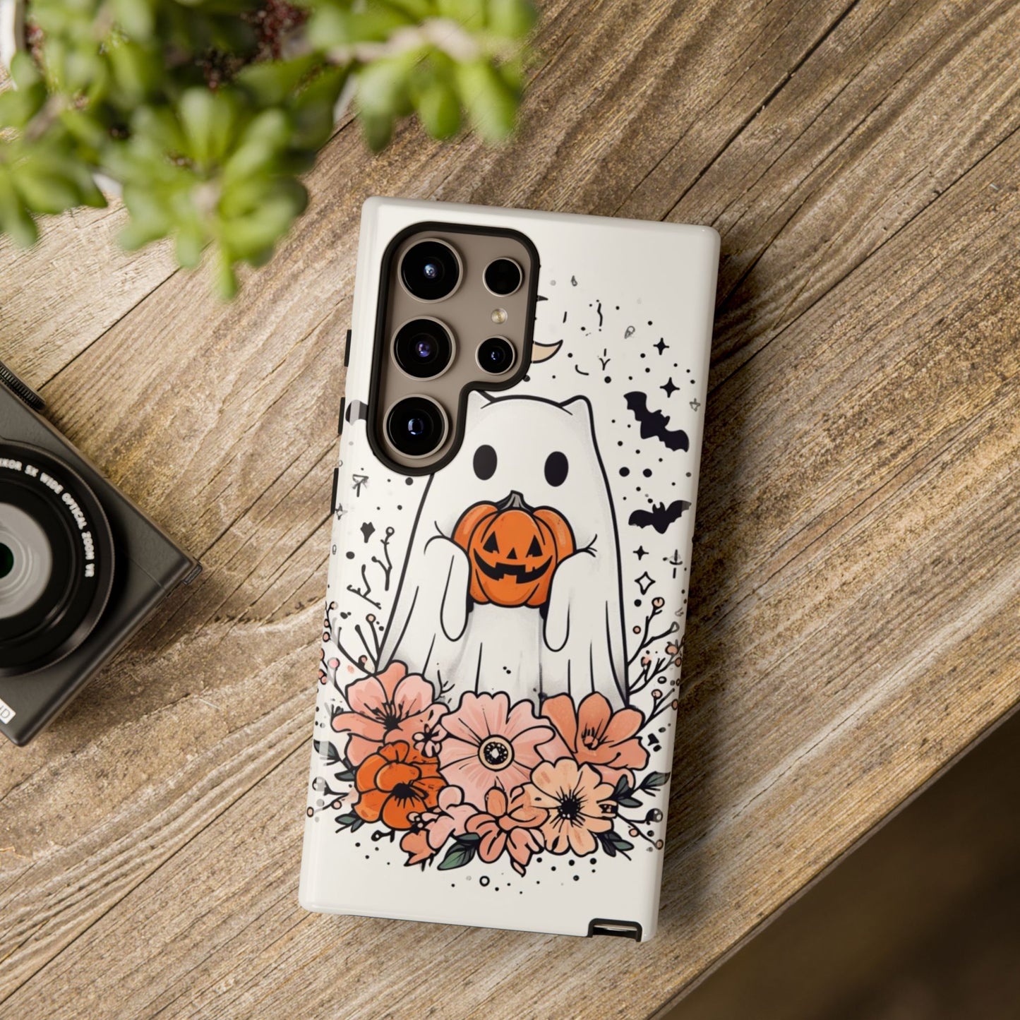 Halloween Phone Case with Ghost and Jack-O'-Lantern Design for Spooky Festive Style