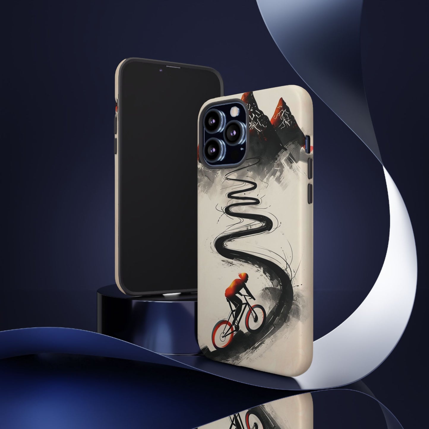 Phone Case Cyclist Climbing Mountain Road – Outdoor Adventure Protective Cover