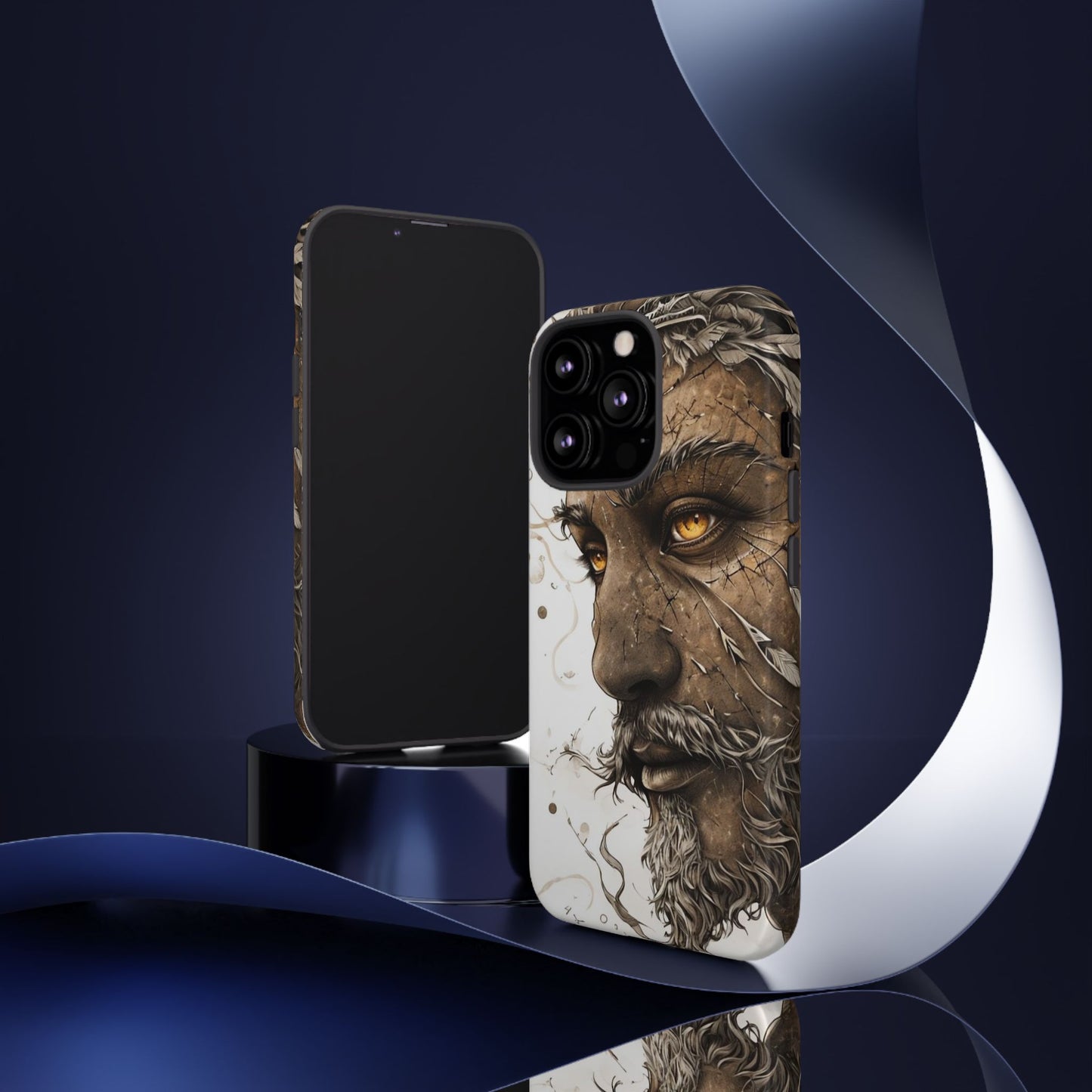 Phone Case Mystical Deity Portrait with Powerful Serene Expression and Ethereal Hues