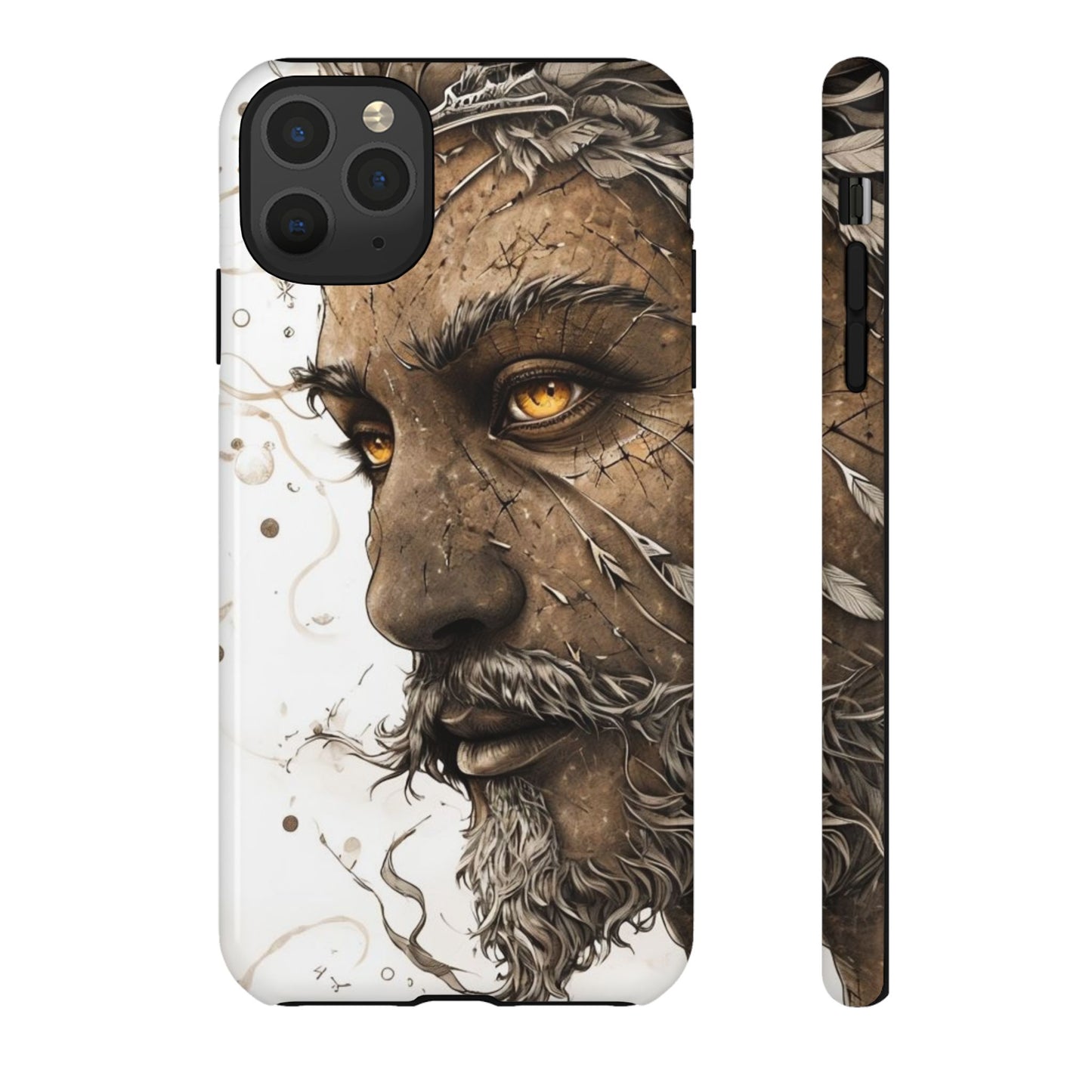 Phone Case Mystical Deity Portrait with Powerful Serene Expression and Ethereal Hues