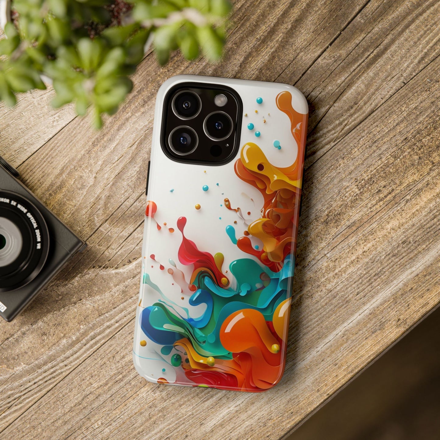 Vibrant Abstract Splash Phone Case – Colorful Artistic Design, Shockproof & Scratch-Resistant