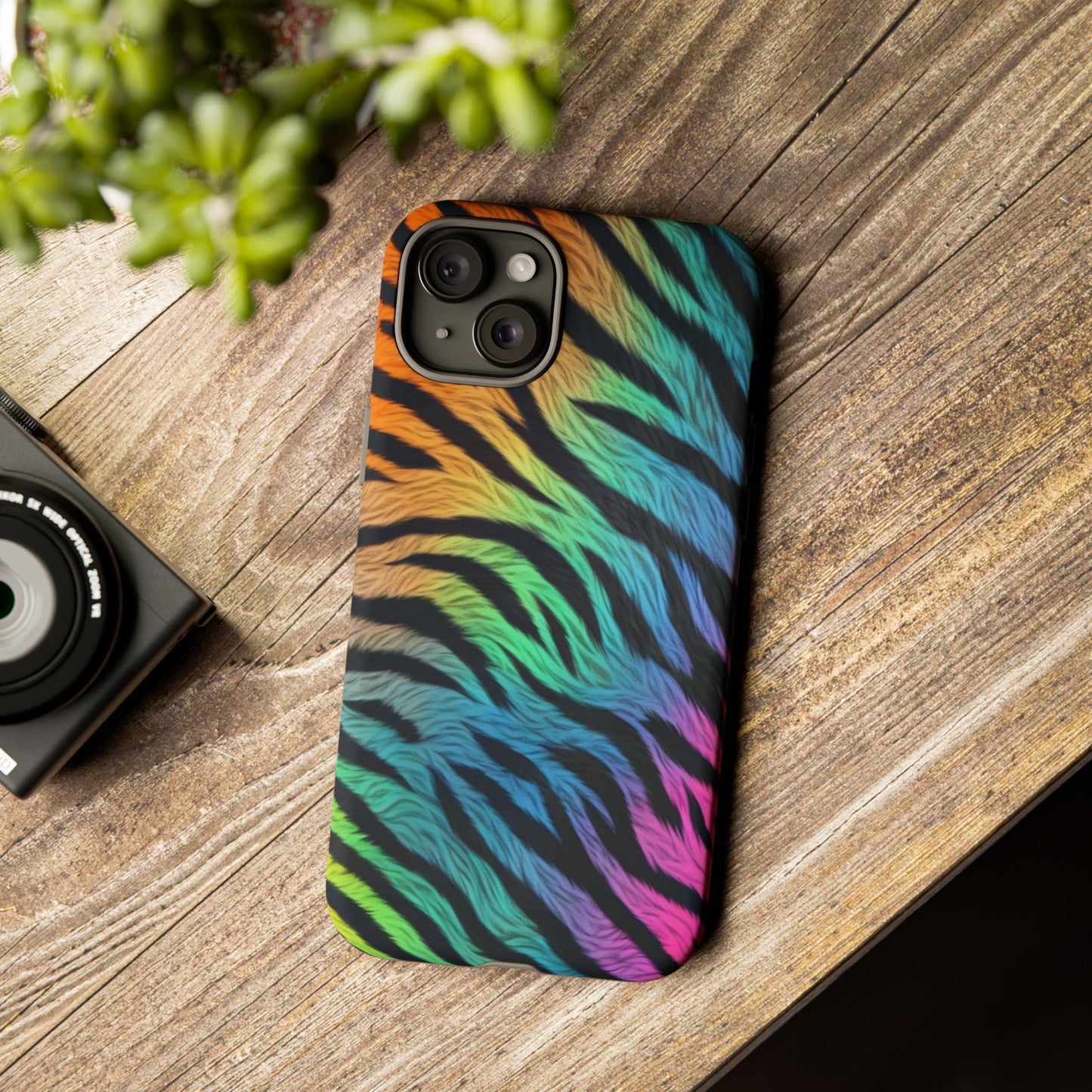 Rainbow Zebra iPhone Case – Colorful Animal Pattern Protective Cover