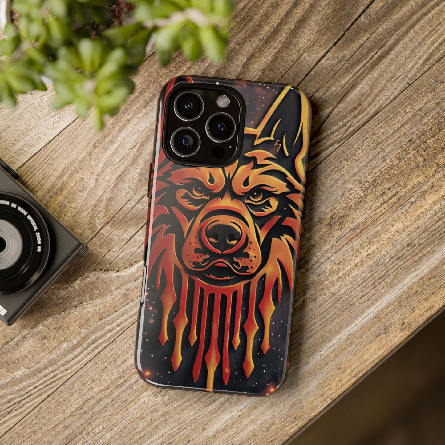 Phone Case Tribal Dog – Fierce Galaxy Design for Dog Lovers