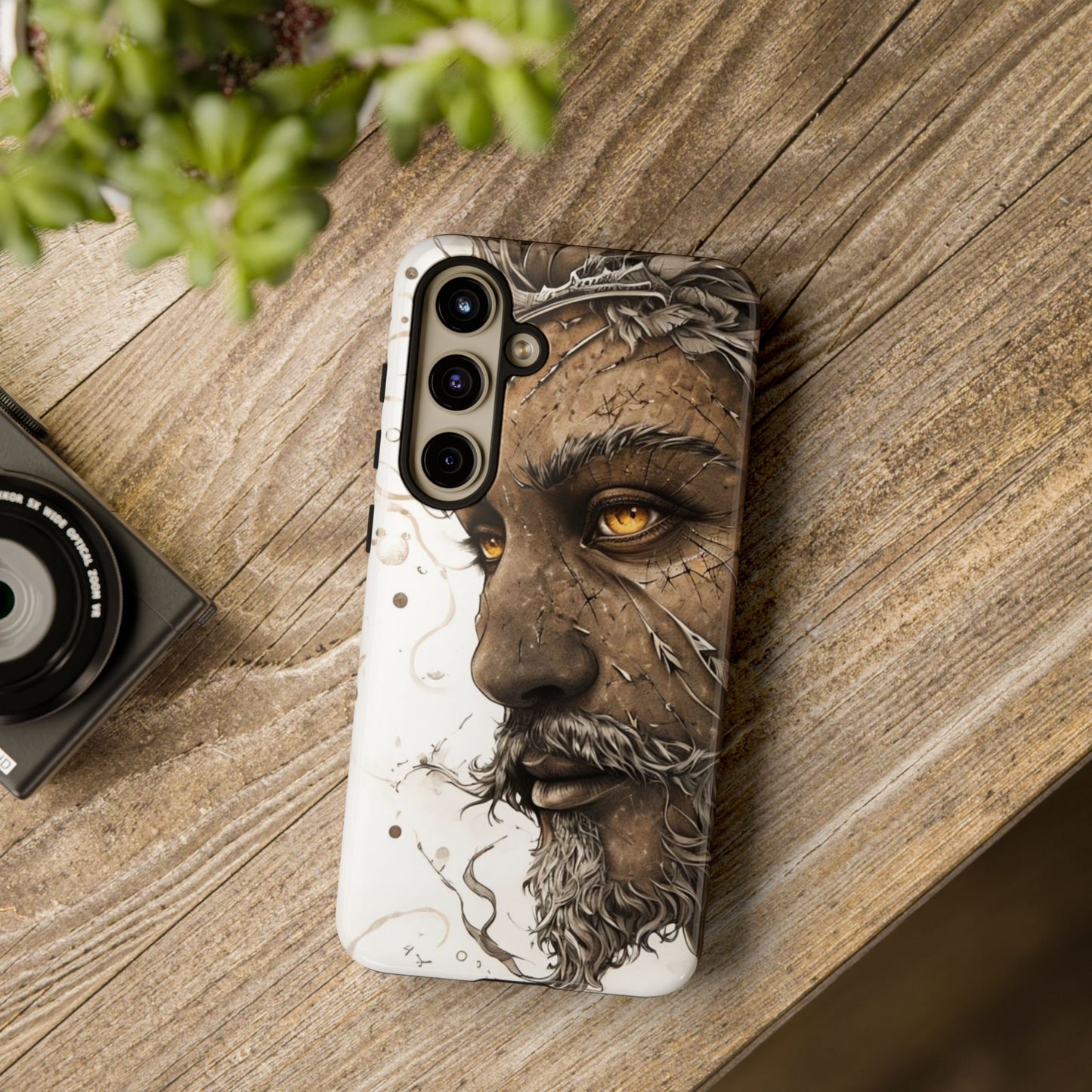 Phone Case Mystical Deity Portrait with Powerful Serene Expression and Ethereal Hues