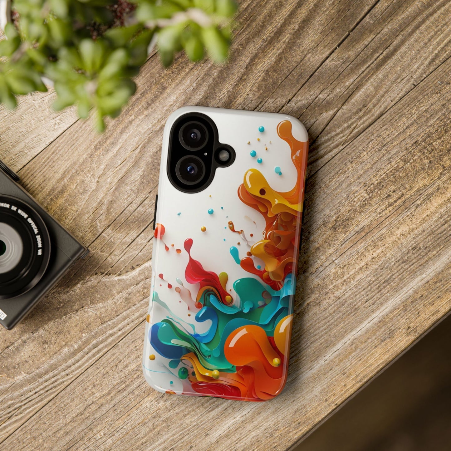 Vibrant Abstract Splash Phone Case – Colorful Artistic Design, Shockproof & Scratch-Resistant