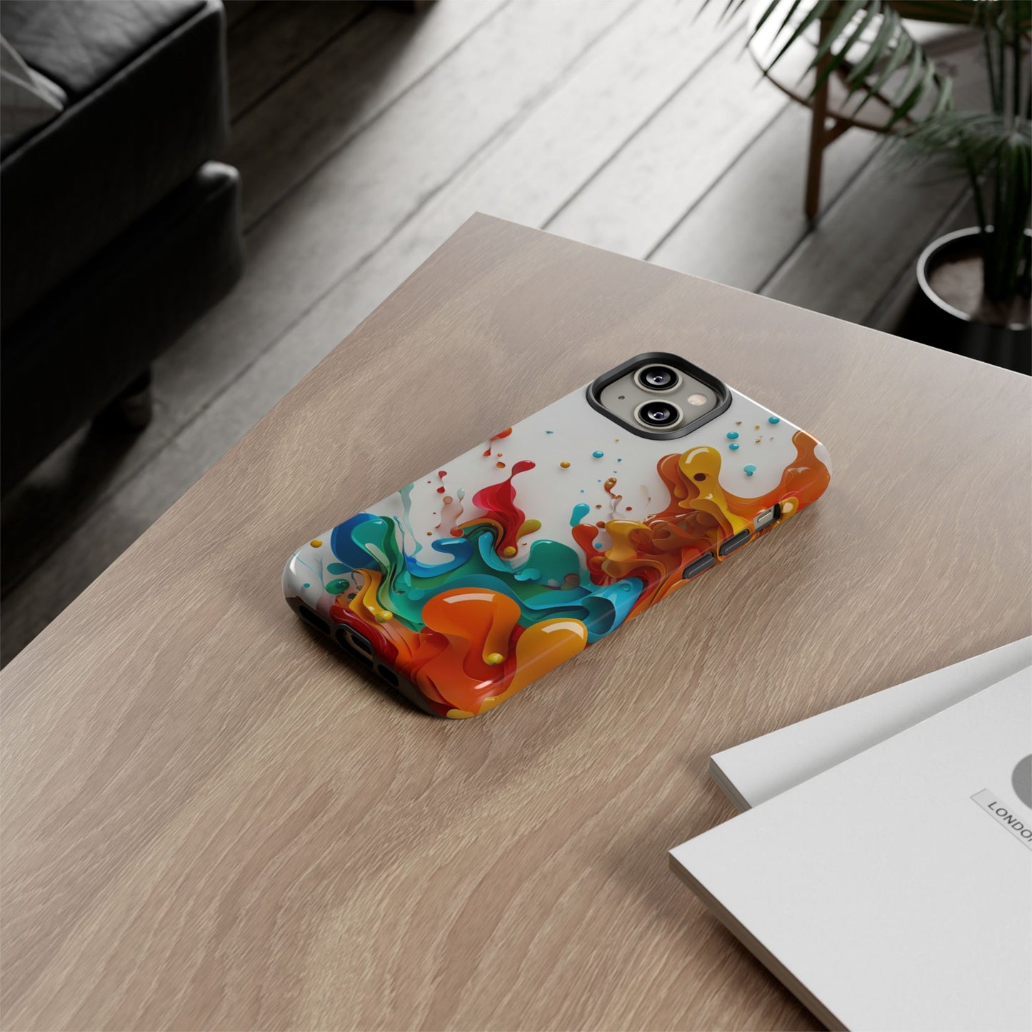 Vibrant Abstract Splash Phone Case – Colorful Artistic Design, Shockproof & Scratch-Resistant