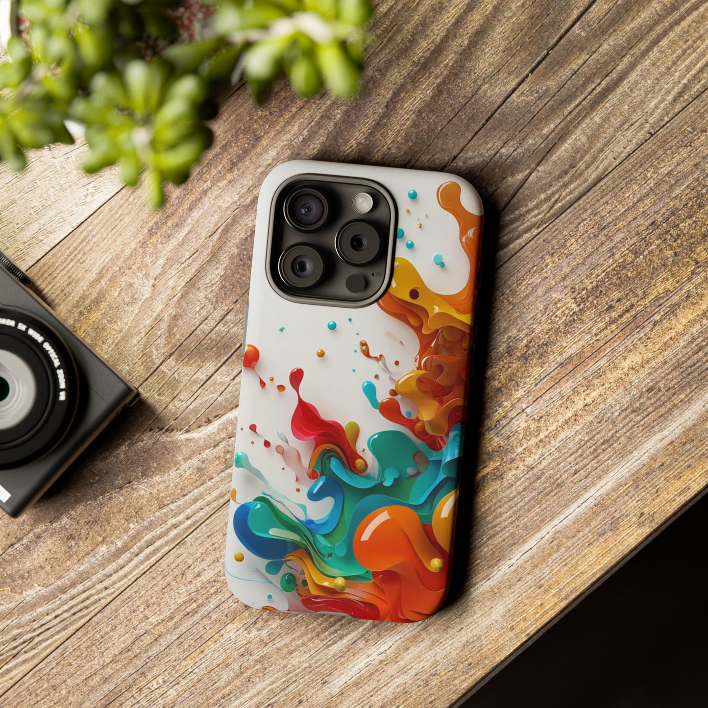 Vibrant Abstract Splash Phone Case – Colorful Artistic Design, Shockproof & Scratch-Resistant
