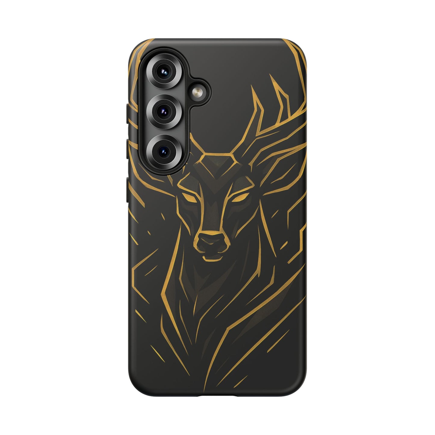 Phone Case with Black and Gold Deer Design – Elegant & Sophisticated Style